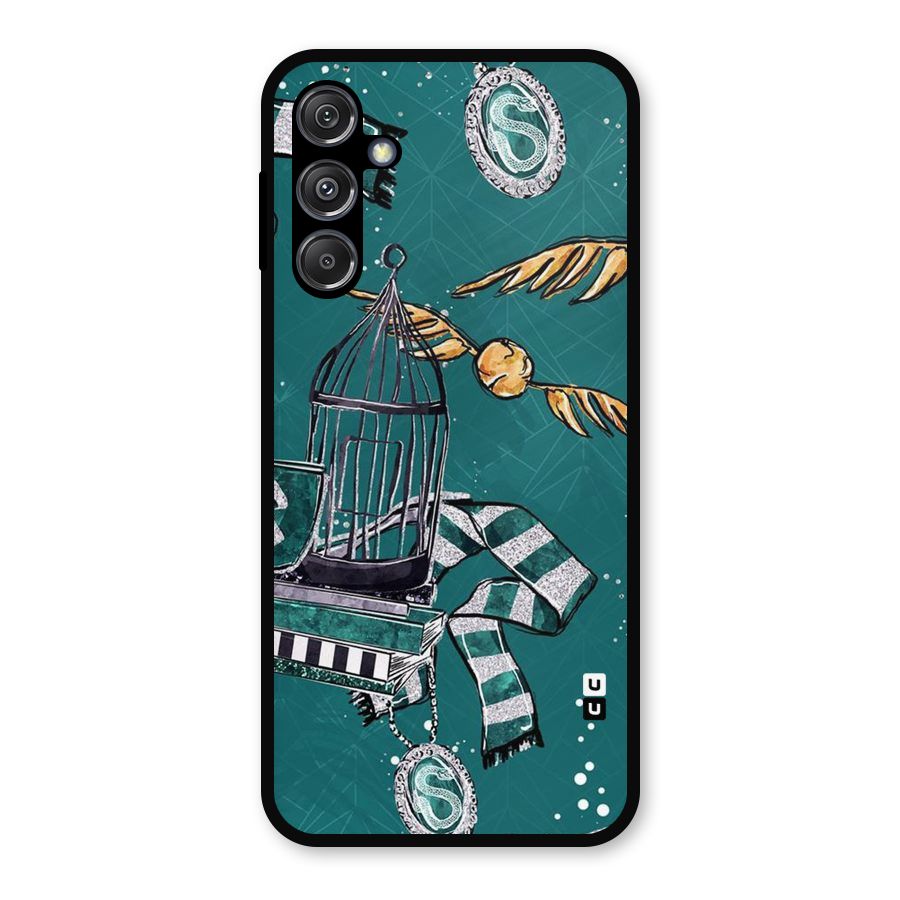 Green Scarf Metal Back Case for Galaxy M34 5G