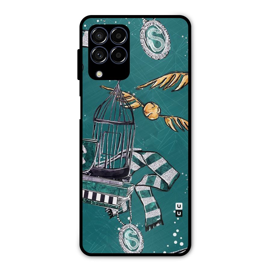 Green Scarf Metal Back Case for Galaxy M53 5G