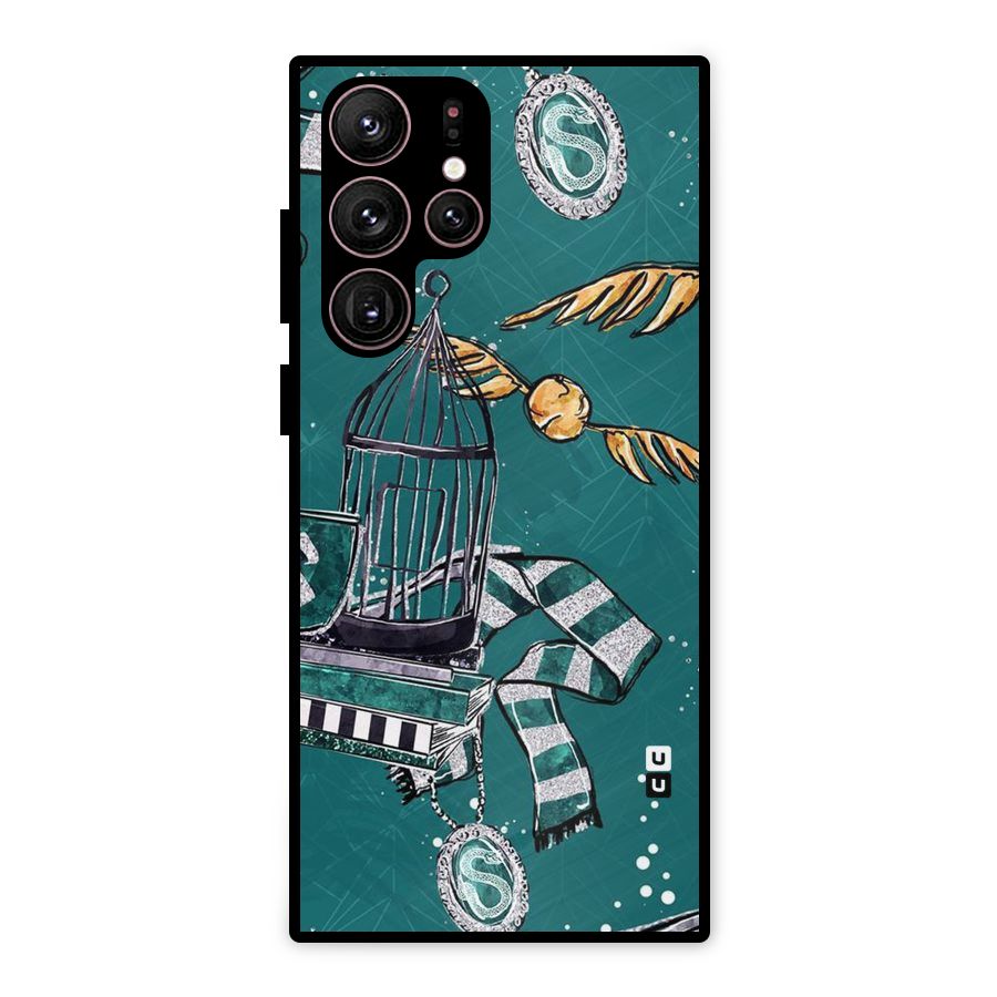 Green Scarf Metal Back Case for Galaxy S22 Ultra 5G