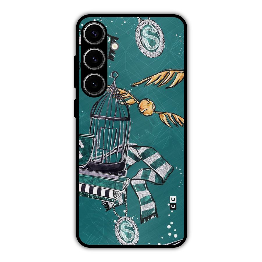 Green Scarf Metal Back Case for Galaxy S24 Plus