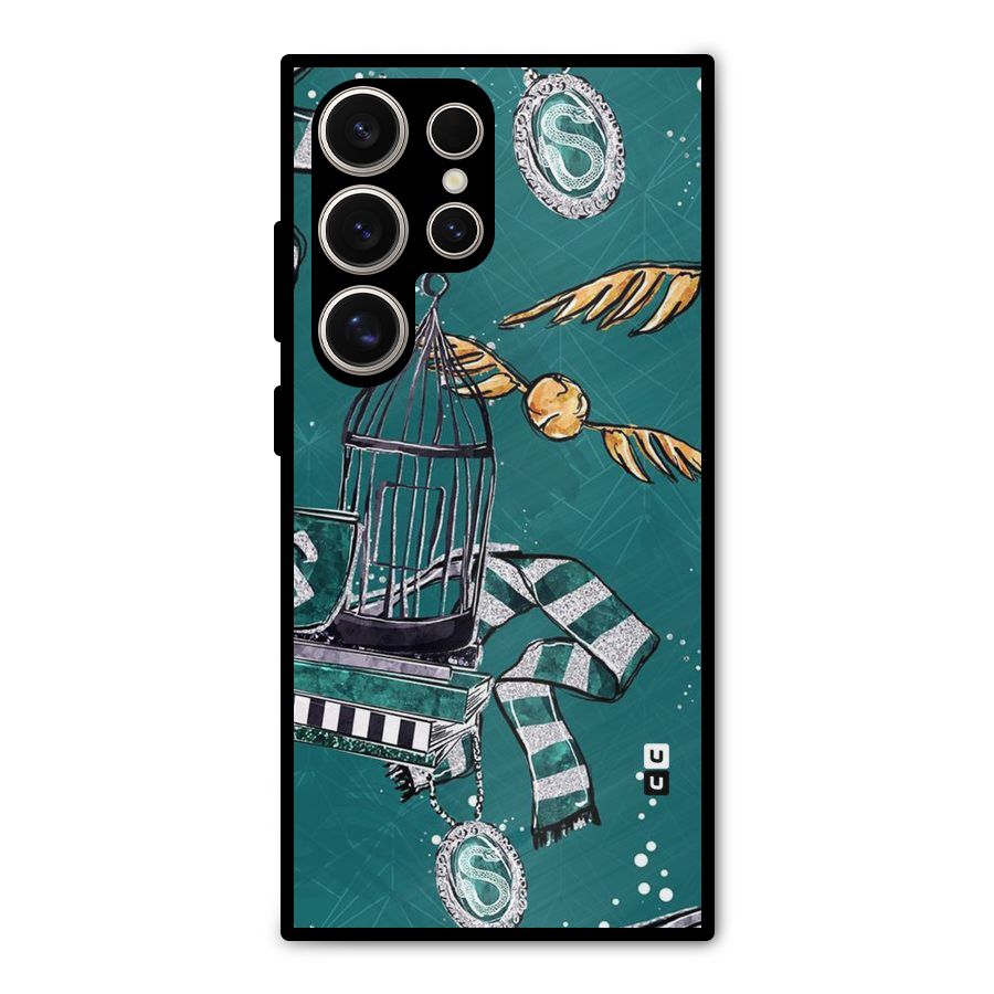 Green Scarf Metal Back Case for Galaxy S24 Ultra