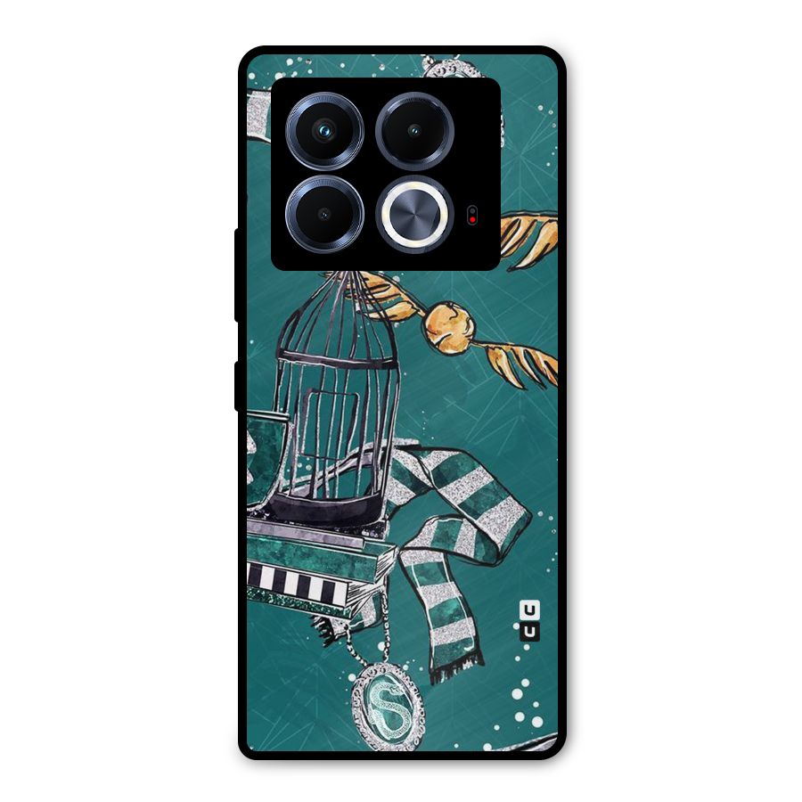 Green Scarf Metal Back Case for Infinix Note 40 5G