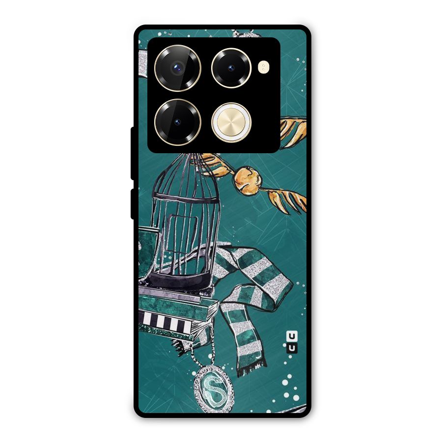 Green Scarf Metal Back Case for Infinix Note 40 Pro