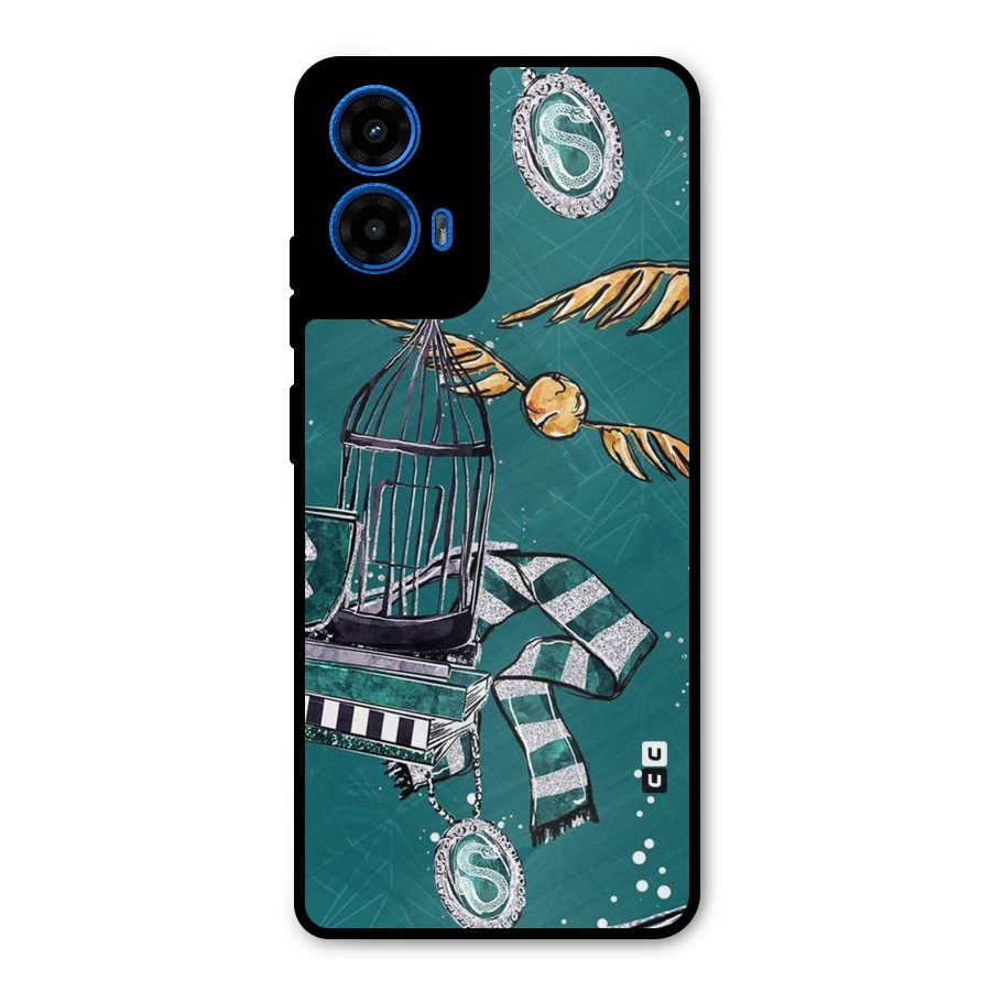 Green Scarf Metal Back Case for Moto G45