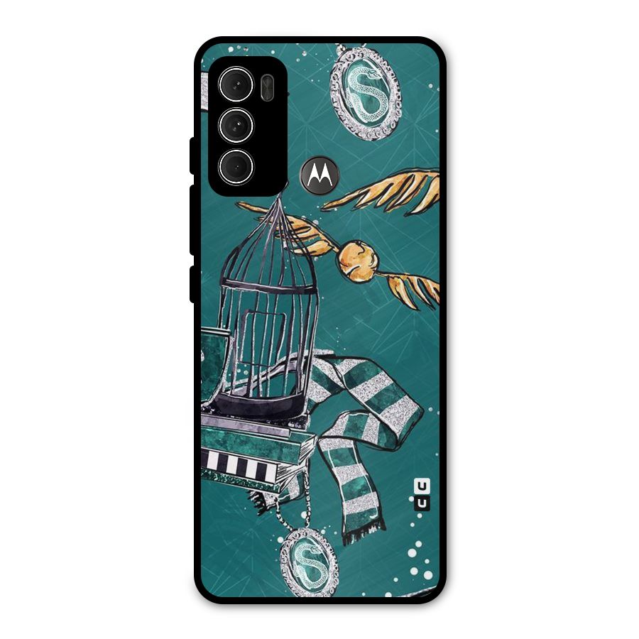 Green Scarf Metal Back Case for Moto G60