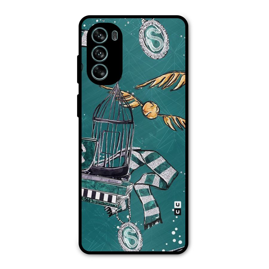 Green Scarf Metal Back Case for Moto G62