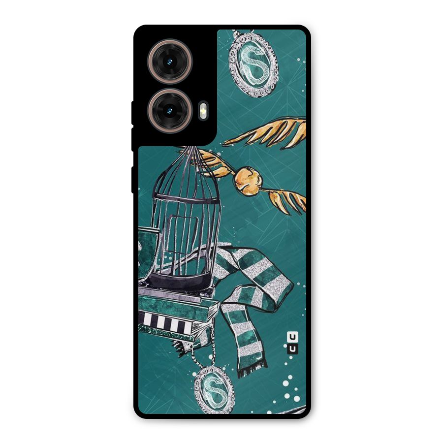 Green Scarf Metal Back Case for Moto G85