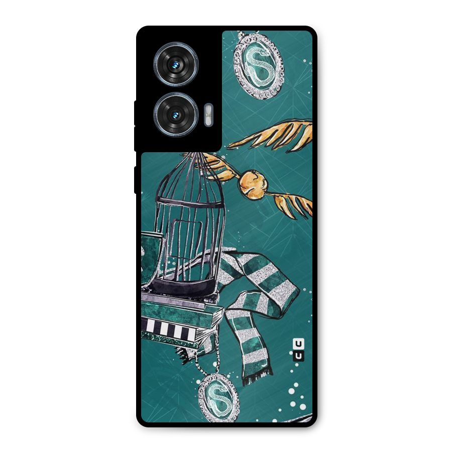 Green Scarf Metal Back Case for Motorola Edge 50 Fusion