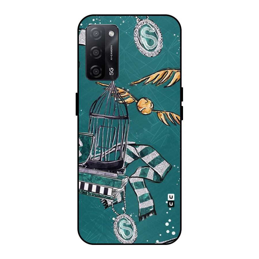 Green Scarf Metal Back Case for Oppo A53s 5G