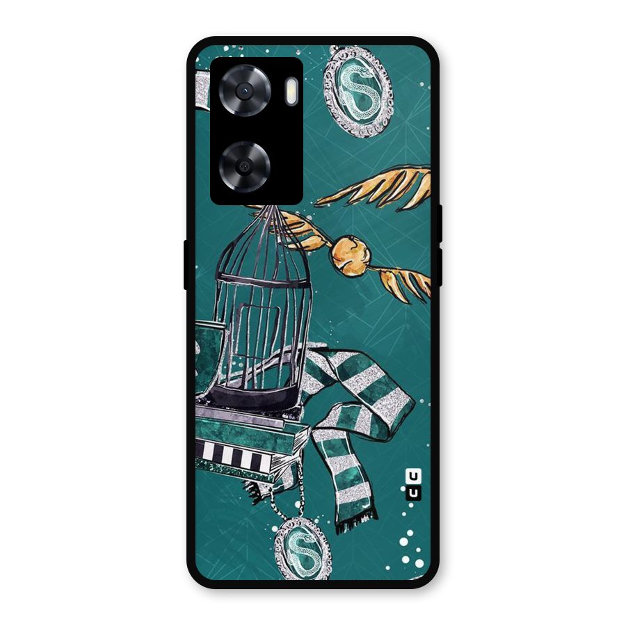 Green Scarf Metal Back Case for Oppo A77s