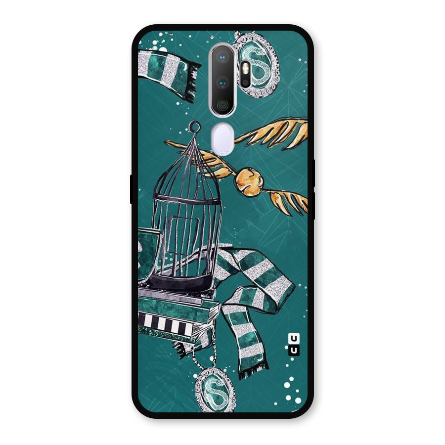 Green Scarf Metal Back Case for Oppo A9 (2020)