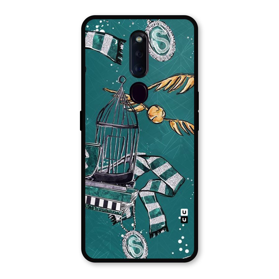 Green Scarf Metal Back Case for Oppo F11 Pro