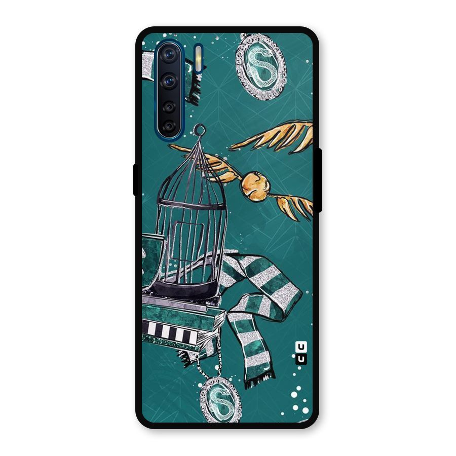 Green Scarf Metal Back Case for Oppo F15