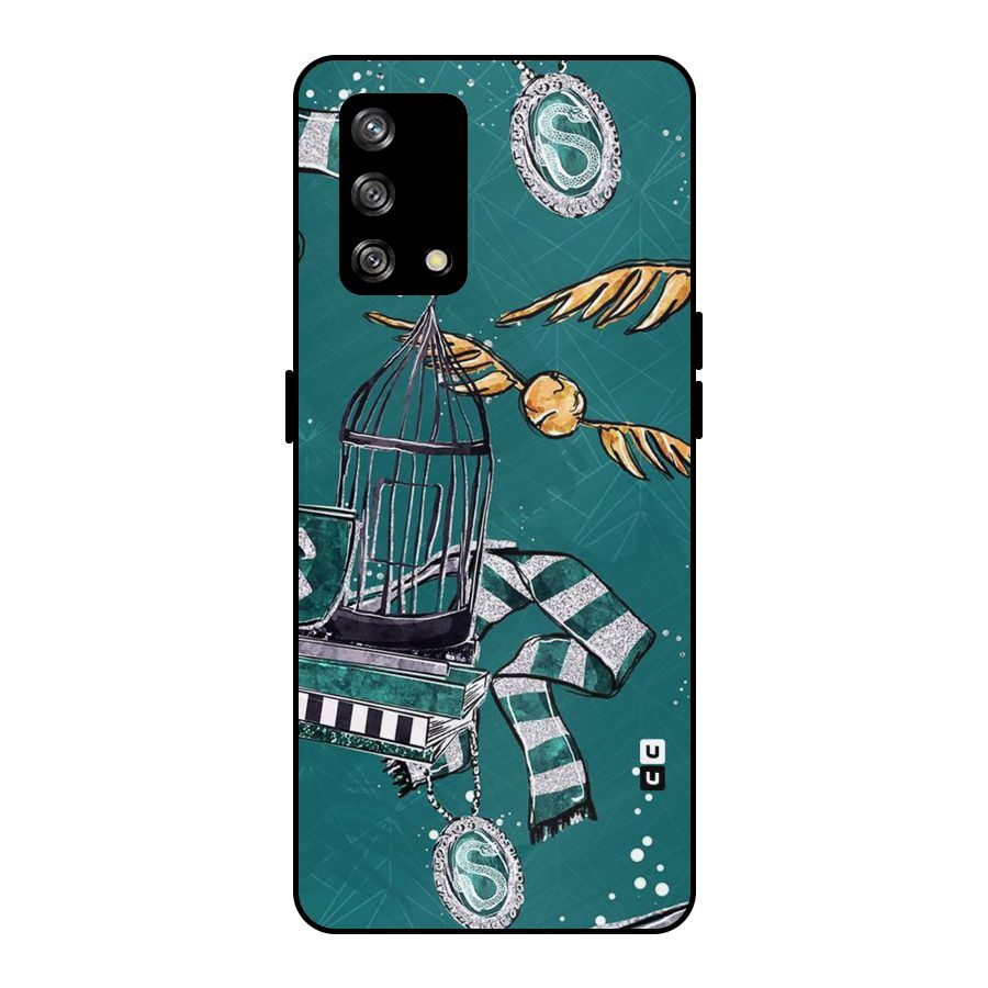 Green Scarf Metal Back Case for Oppo F19
