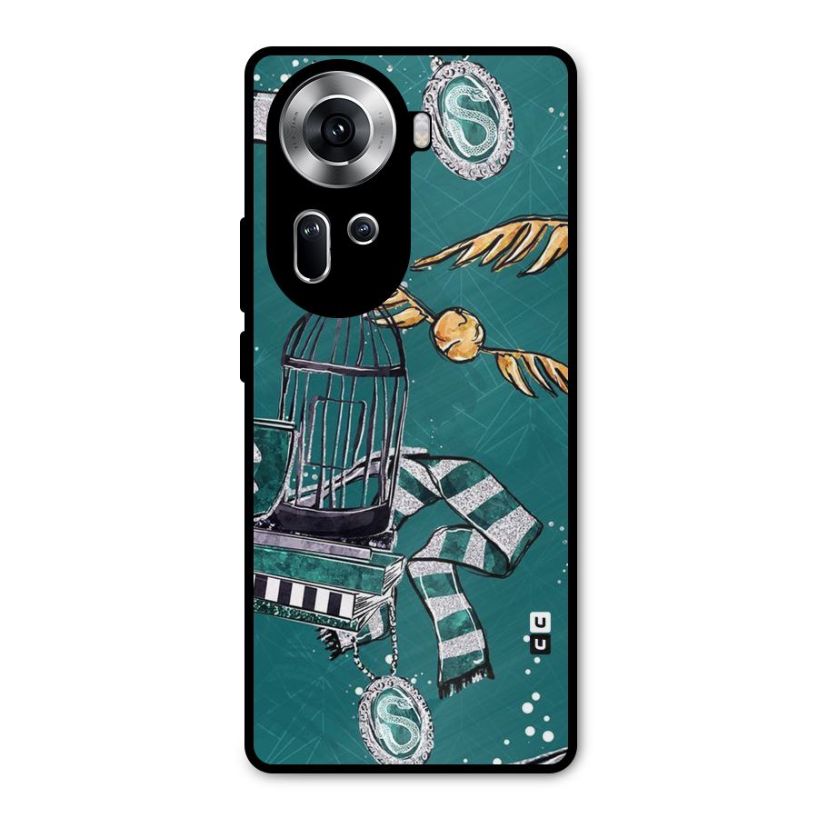 Green Scarf Metal Back Case for Oppo Reno11 5G