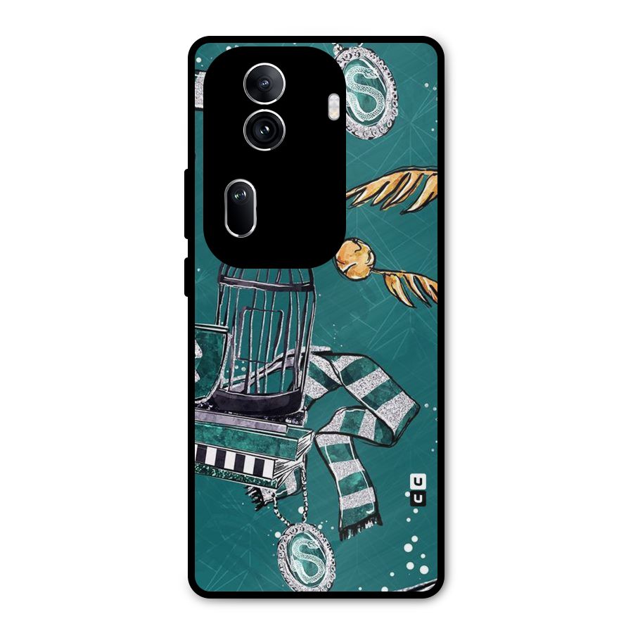 Green Scarf Metal Back Case for Oppo Reno11 Pro 5G