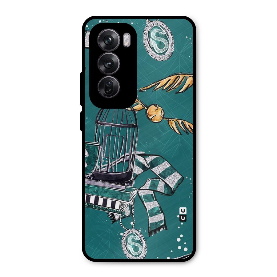 Green Scarf Metal Back Case for Oppo Reno12 Pro