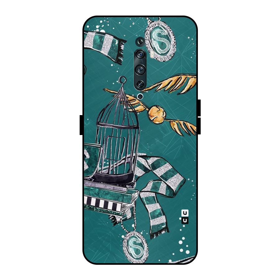 Green Scarf Metal Back Case for Oppo Reno2 F