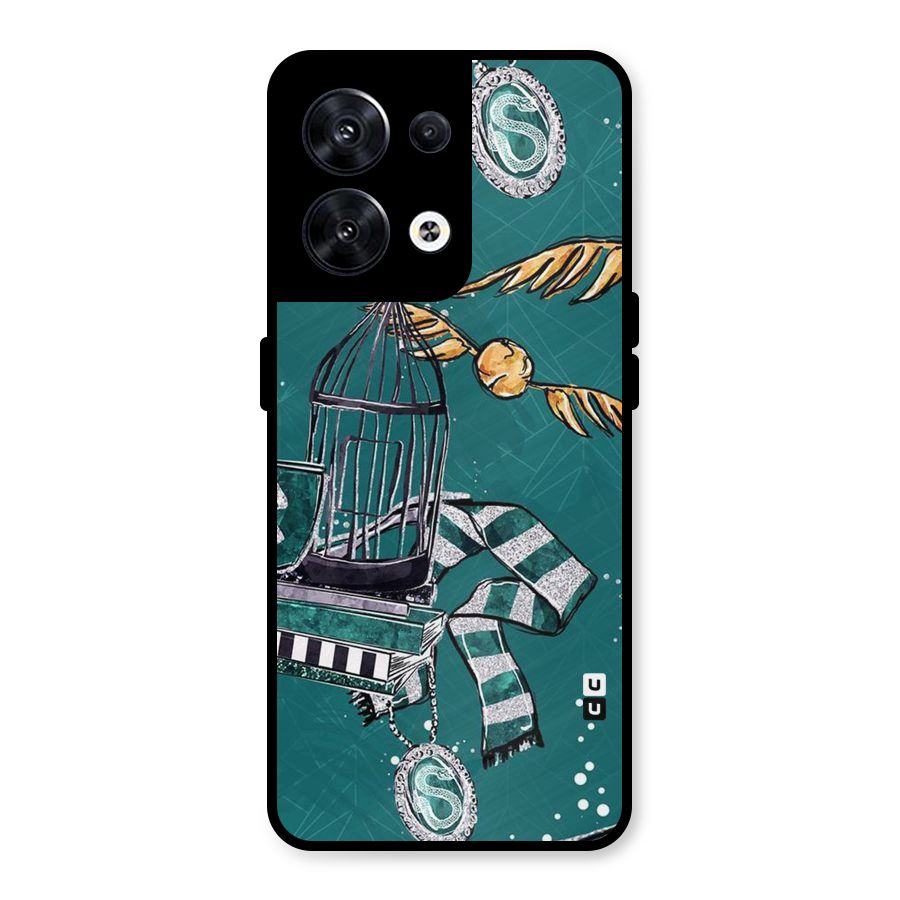 Green Scarf Metal Back Case for Oppo Reno8 5G