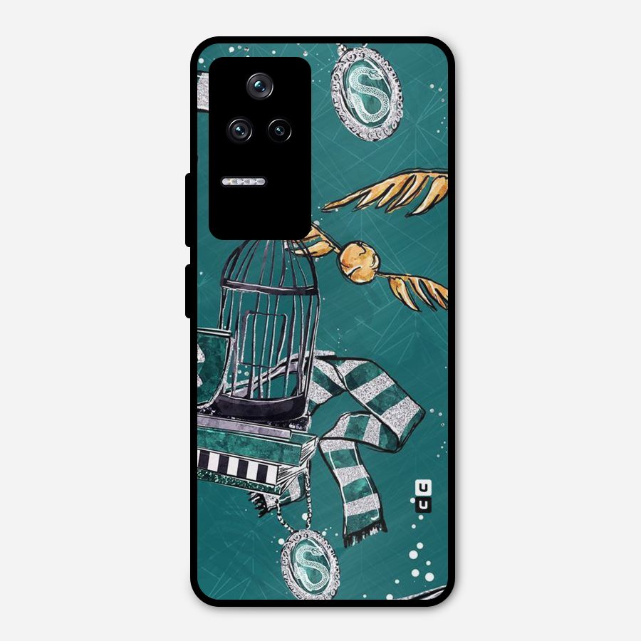 Green Scarf Metal Back Case for Poco F4 5G