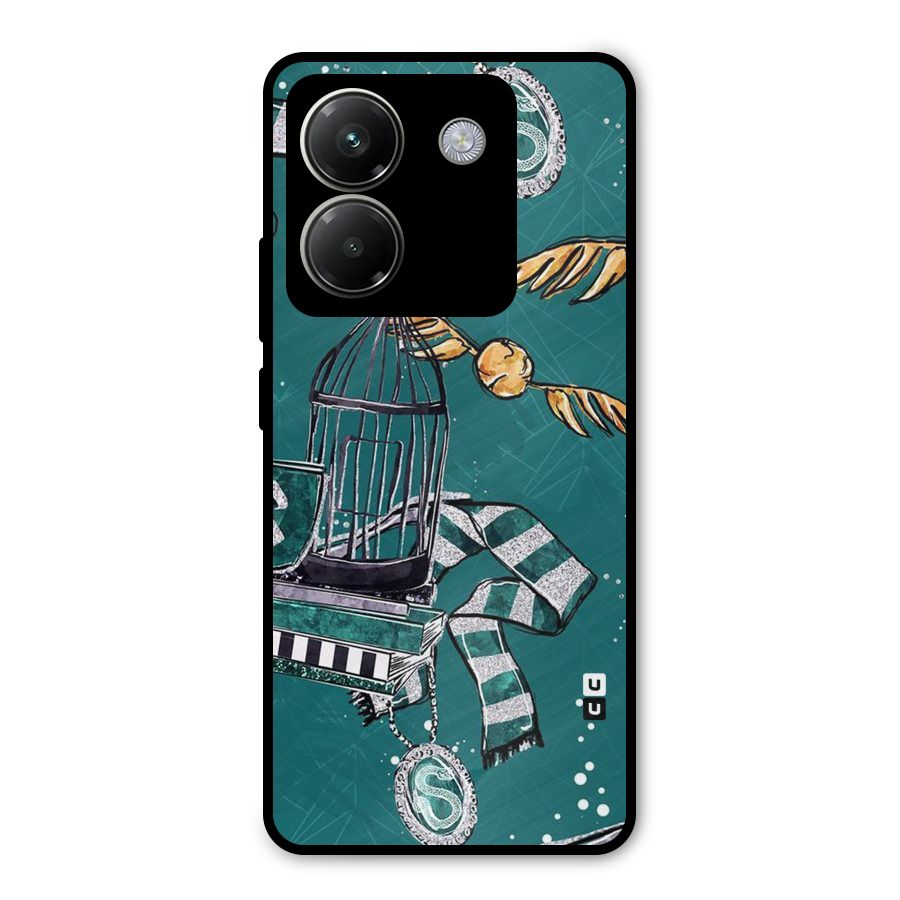 Green Scarf Metal Back Case for Poco M7 Pro 5G