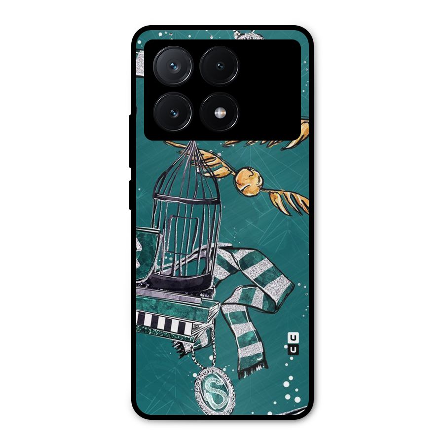 Green Scarf Metal Back Case for Poco X6 Pro