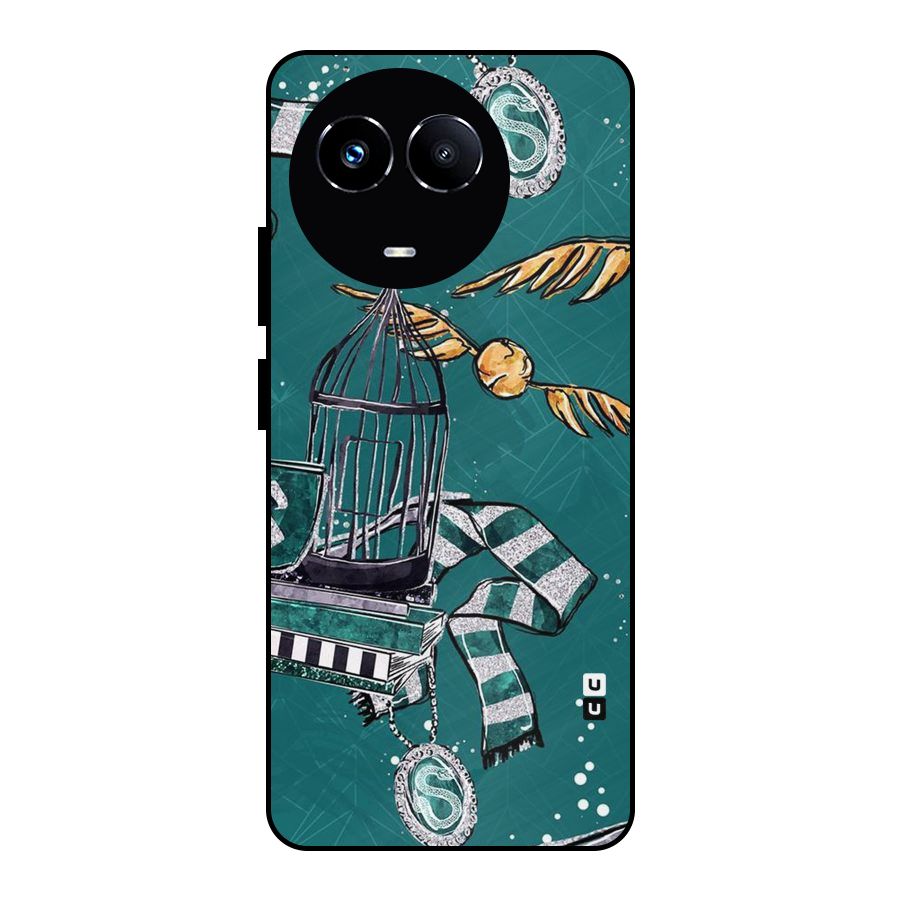 Green Scarf Metal Back Case for Realme 11X