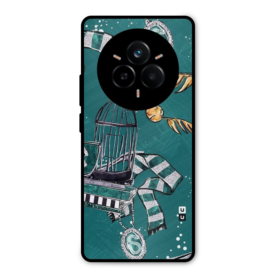 Green Scarf Metal Back Case for Realme 14 Pro
