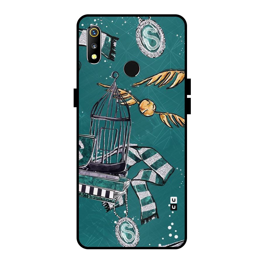 Green Scarf Metal Back Case for Realme 3