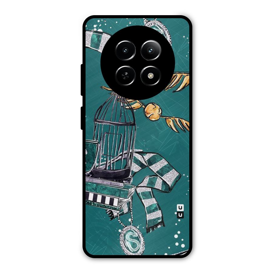 Green Scarf Metal Back Case for Realme Narzo 70x 5G