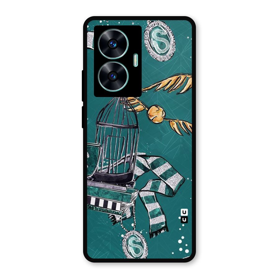 Green Scarf Metal Back Case for Realme Narzo N55