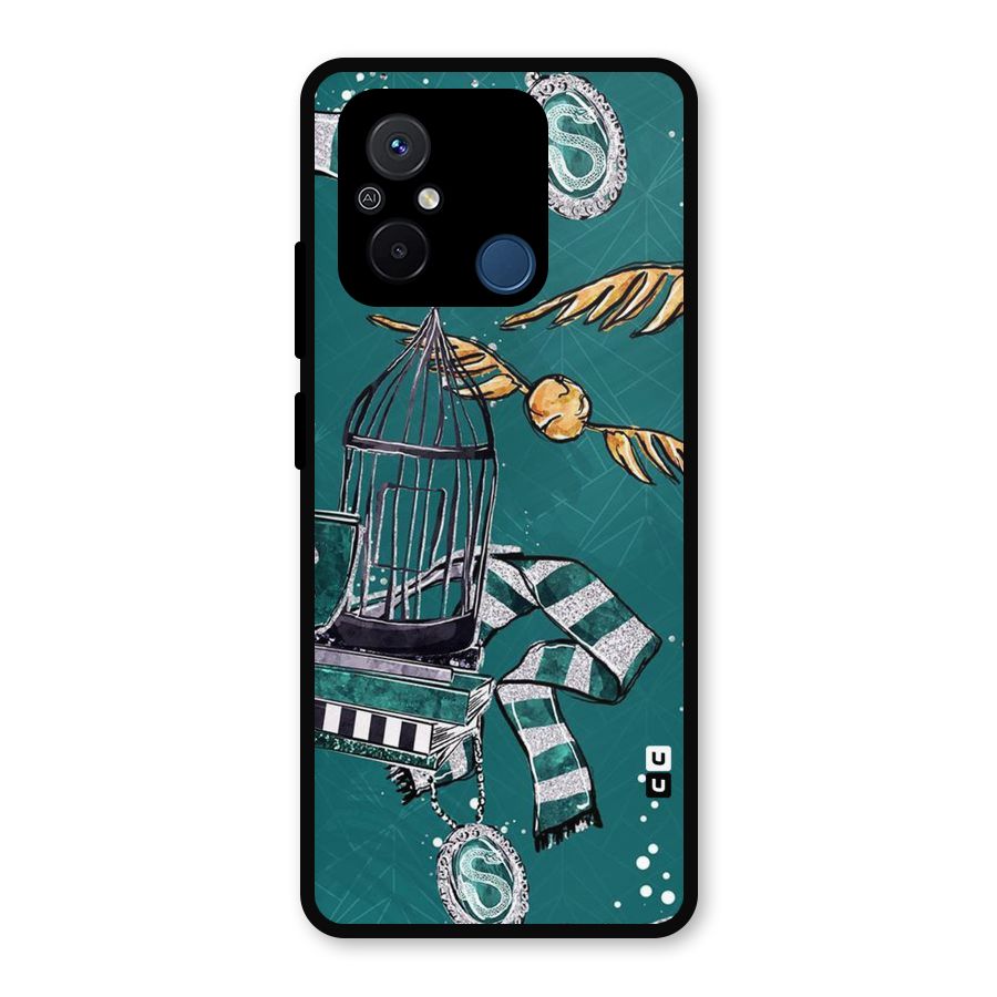 Green Scarf Metal Back Case for Redmi 12C