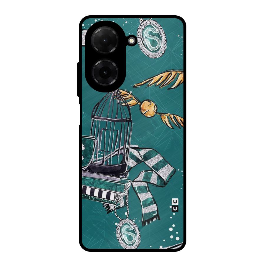 Green Scarf Metal Back Case for Redmi A5 4G