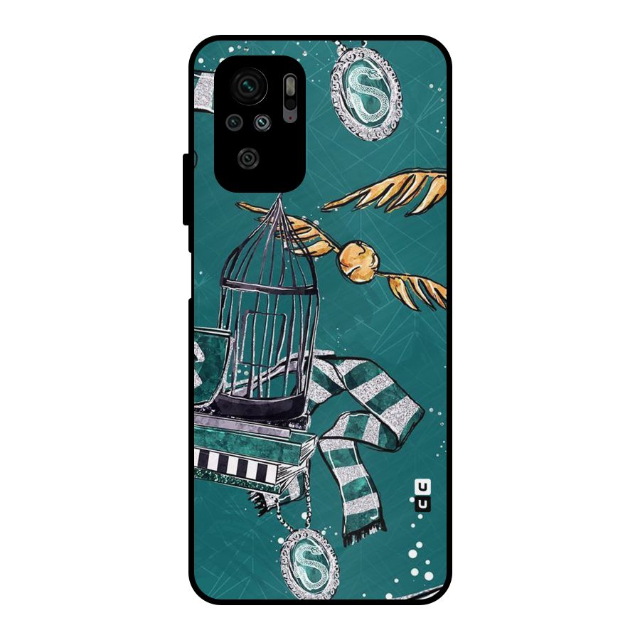 Green Scarf Metal Back Case for Redmi Note 10S