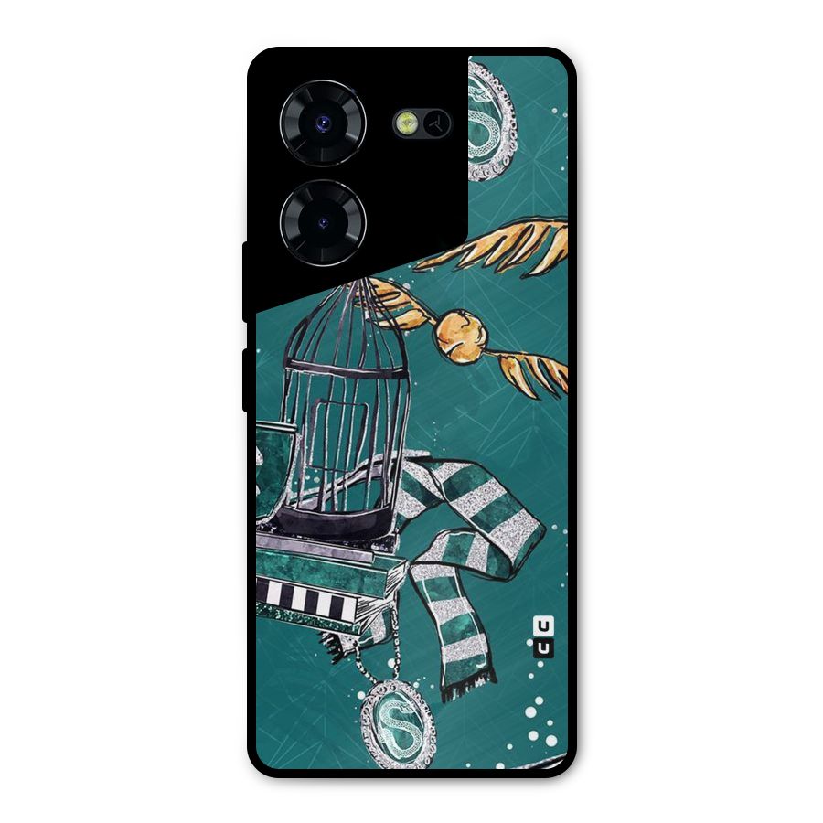 Green Scarf Metal Back Case for Tecno Pova 5 Pro 5G
