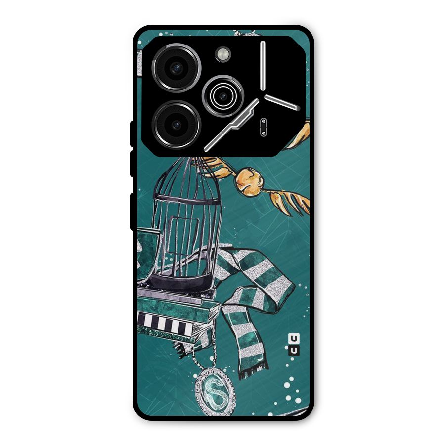 Green Scarf Metal Back Case for Tecno Pova 6 Pro