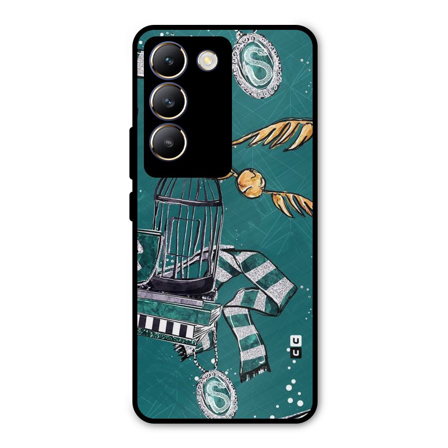 Green Scarf Metal Back Case for Vivo T3 5G