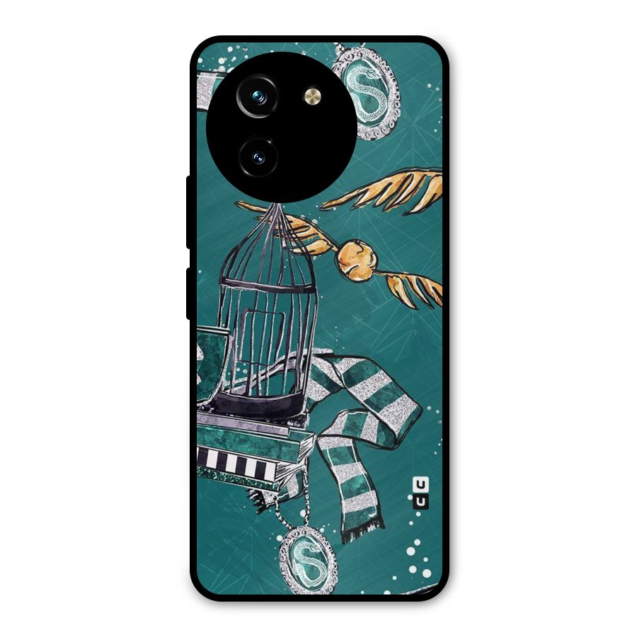 Green Scarf Metal Back Case for Vivo T3x