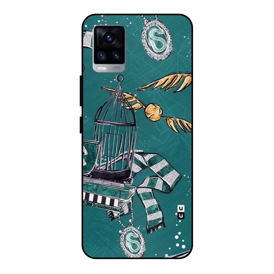 Green Scarf Metal Back Case for Vivo V20 2021