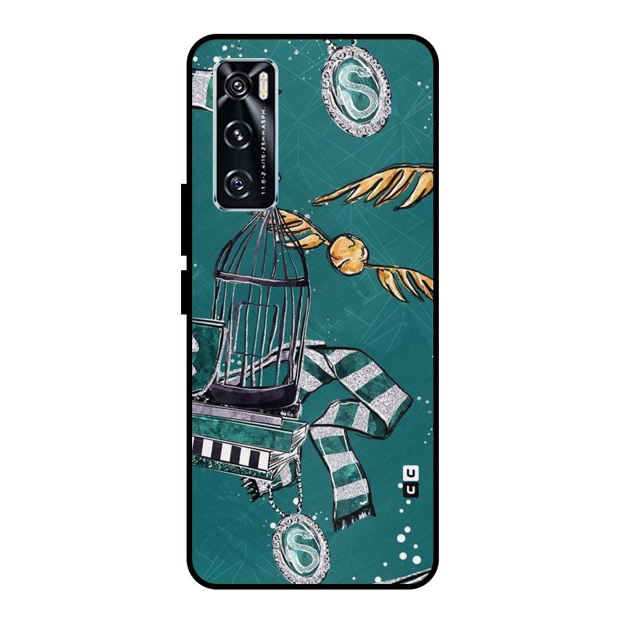 Green Scarf Metal Back Case for Vivo V20 SE