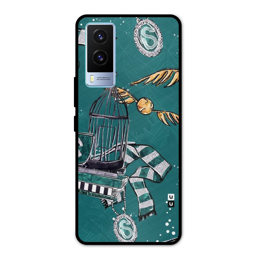 Green Scarf Metal Back Case for Vivo V21e 5G