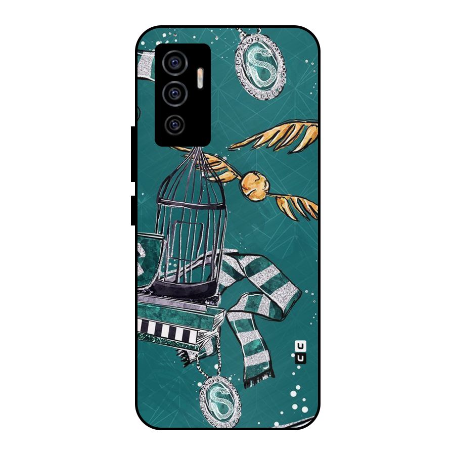 Green Scarf Metal Back Case for Vivo V23e