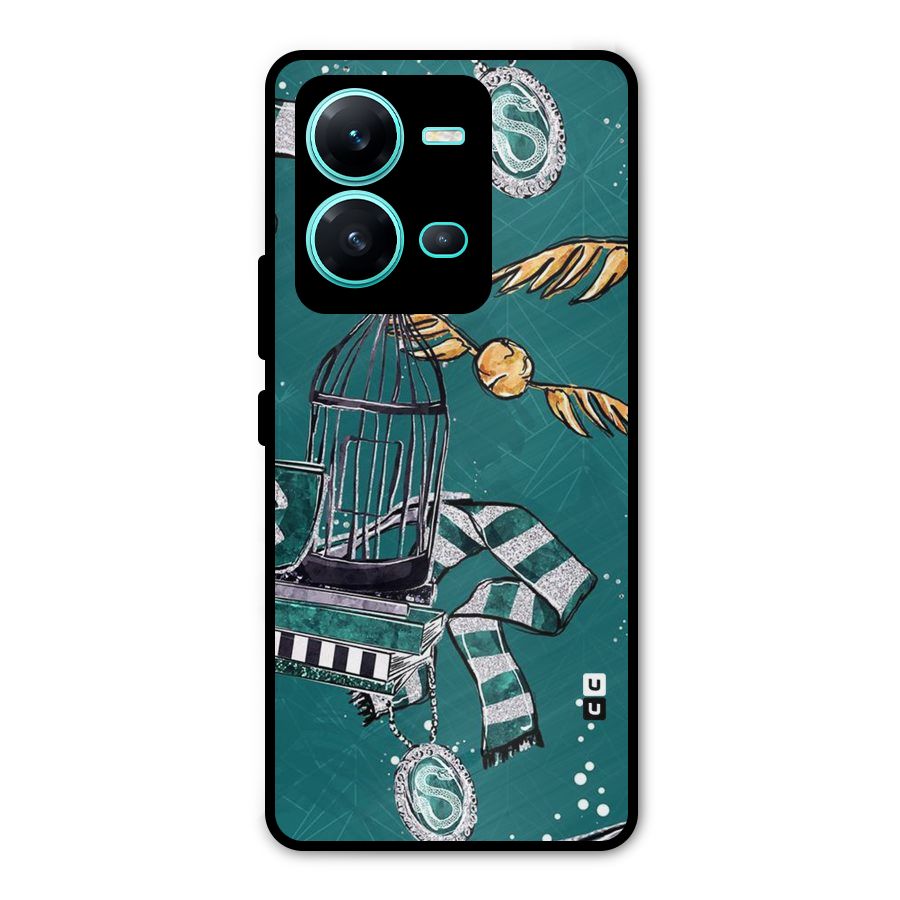 Green Scarf Metal Back Case for Vivo V25