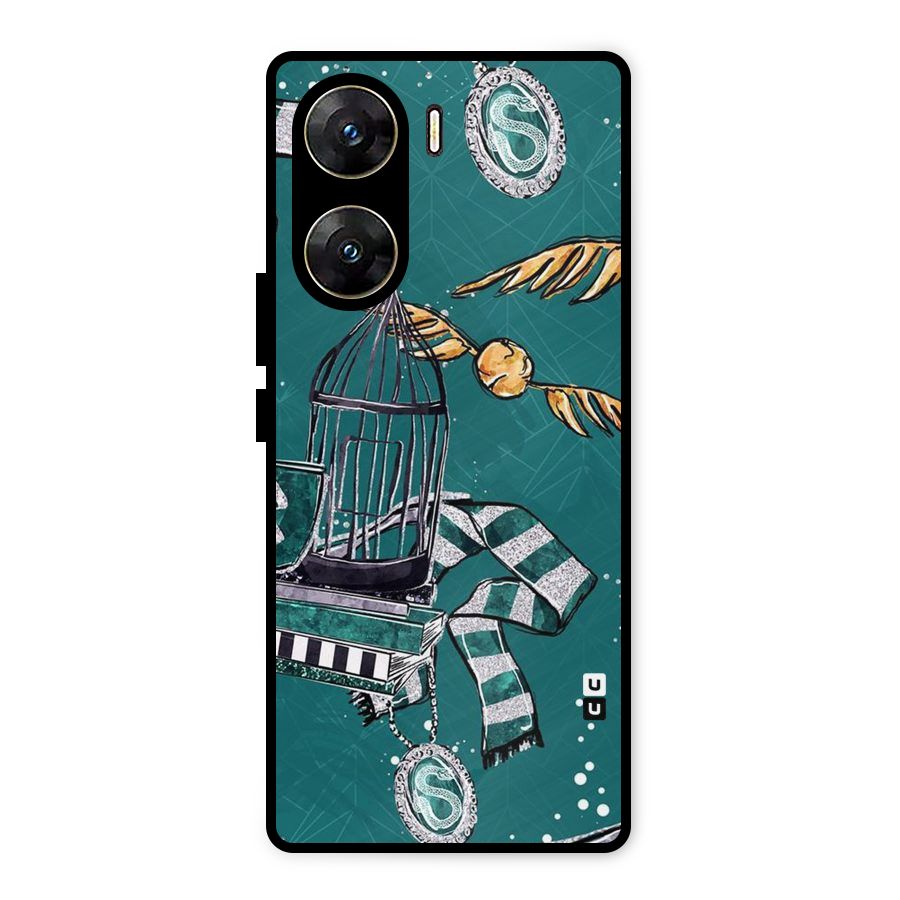 Green Scarf Metal Back Case for Vivo V29e