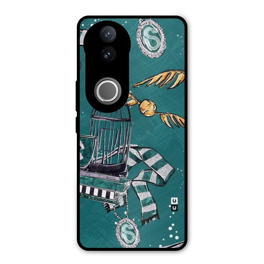 Green Scarf Metal Back Case for Vivo V50e