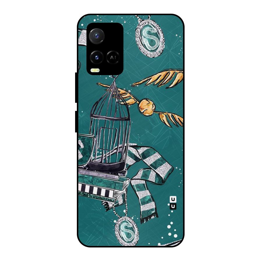 Green Scarf Metal Back Case for Vivo Y21