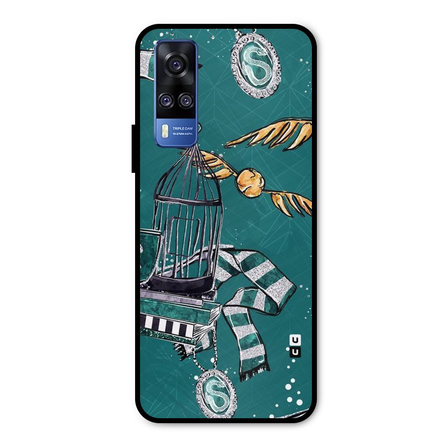 Green Scarf Metal Back Case for Vivo Y51A