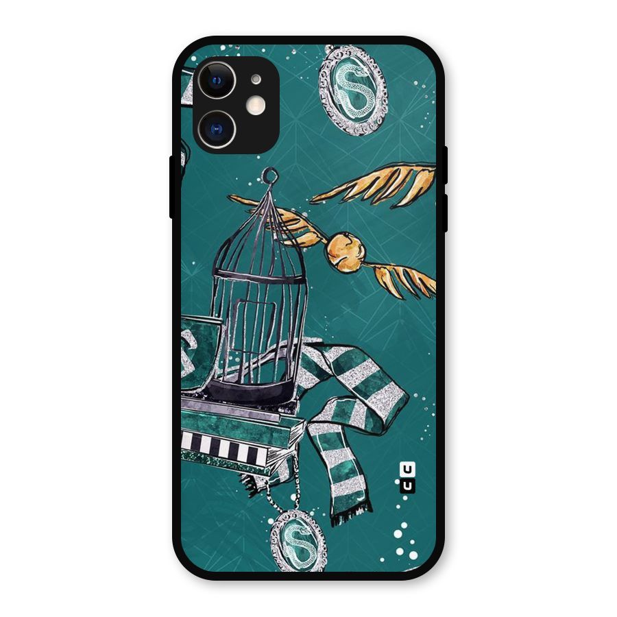 Green Scarf Metal Back Case for iPhone 11