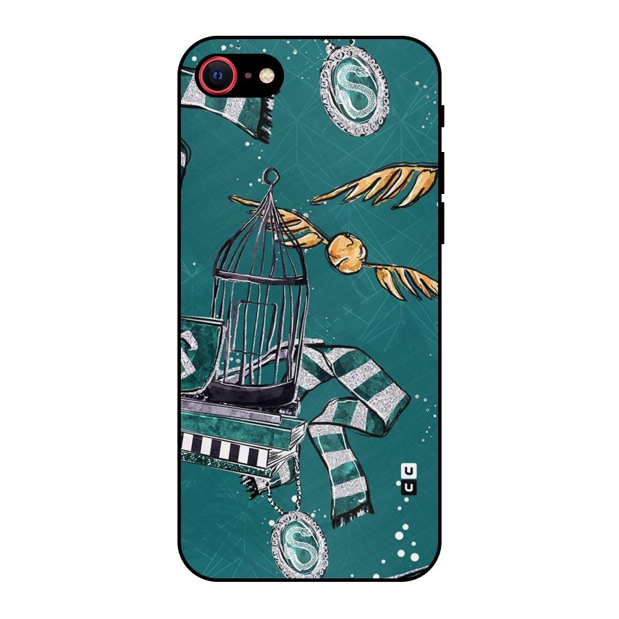 Green Scarf Metal Back Case for iPhone SE 2022