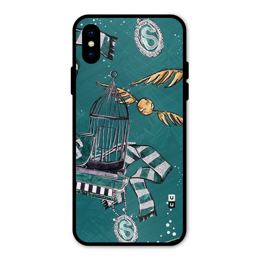 Green Scarf Metal Back Case for iPhone X